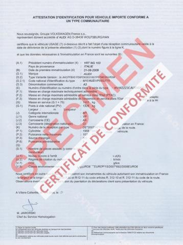 Guide sur le Certificat de Conformité COC