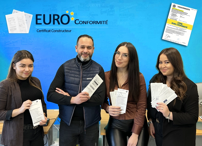 L'équipe Euro Conformité, n°1 en France pour votre Certificat de conformité COC