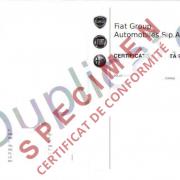 Certificat de Conformité Lancia Gratuit