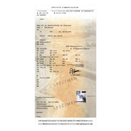 Carte grise voiture importée et son Certificat de conformité