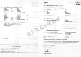 Certificat de conformité Audi Gratuit Certificat de conformité Audi Gratuit