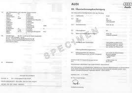 Certificat de conformité Audi Gratuit