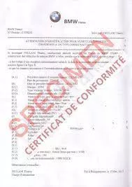 Certificat de conformité électronique Bmw (e-CoC Bmw) Certificat de conformité électronique Bmw (e-CoC Bmw)