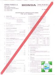 Certificat de conformité Honda  COC