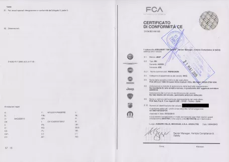 Certificat de Conformité Jeep pas cher Certificat de Conformité Jeep pas cher