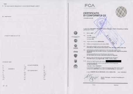 Certificat de Conformité Jeep pas cher