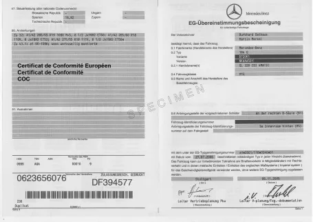 COC : Certificat de conformité COC : Certificat de conformité
