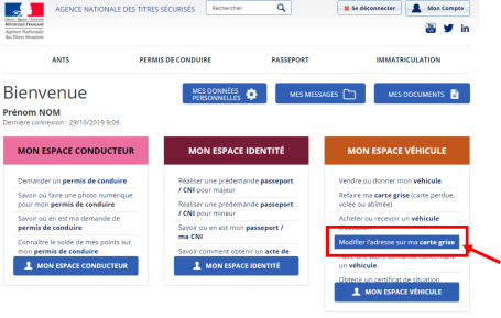 Changement propriétaire carte grise gratuit