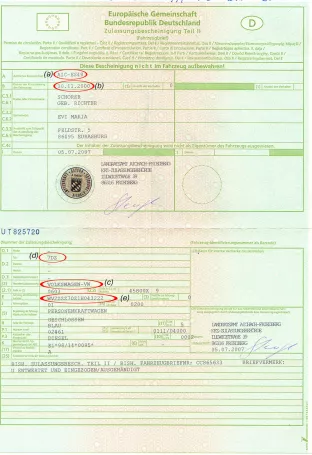 Demande de carte grise Allemande Demande de carte grise Allemande
