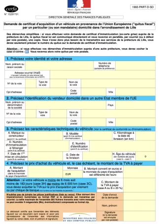 Demande de Quitus Fiscal gratuit Demande de Quitus Fiscal gratuit