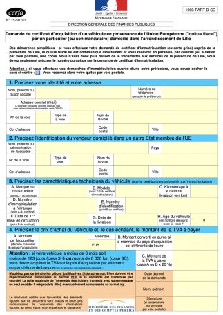 Demande de Quitus Fiscal gratuit