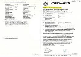 Immatriculation véhicule Volkswagen : le certificat de conformité européen Volkswagen