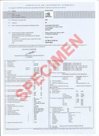 Qu'est-ce qu'un Certificat de Conformité Citroen