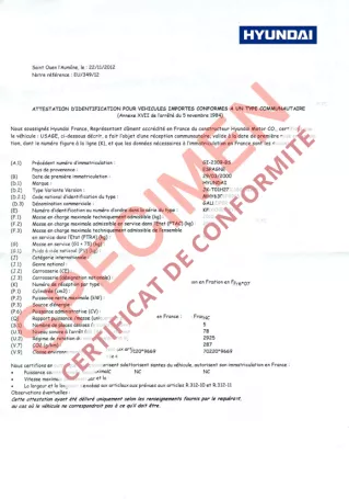 Qu’est-ce qu’un certificat de conformité Hyundai? Qu’est-ce qu’un certificat de conformité Hyundai?