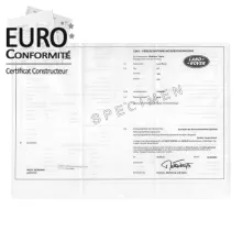 Certificat de conformité Land Rover 