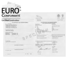 Le prix du certificat de conformité européen  Jaguar est à 240 €