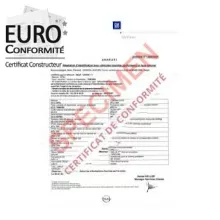 Le prix du certificat de conformité européen  Opel est à 175 €